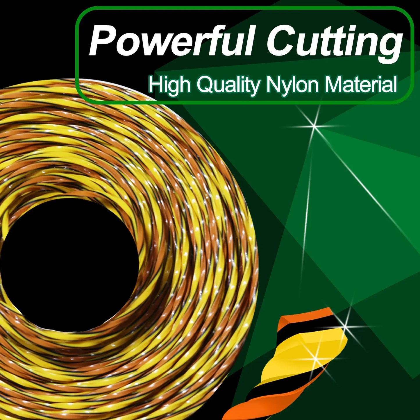 1.6~3.0mm*15m Upgrade Tricolor Spiral Trimmer Line Weed String Trimmer Line Brush Cutter Thread Trimmer