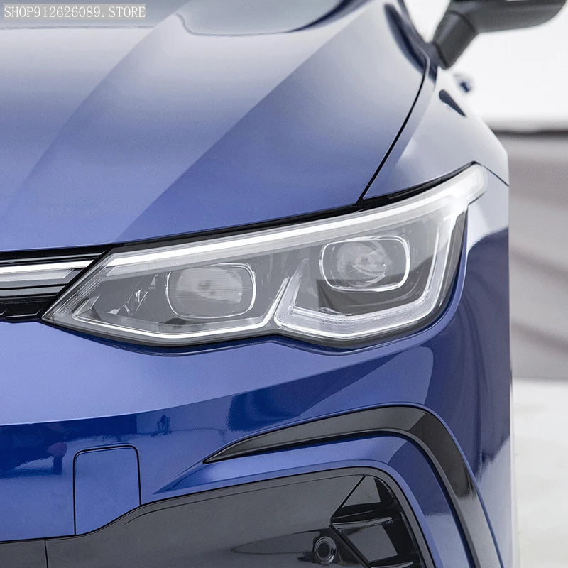 2Pcs Headlight Protective Film – Smoked Black Tint TPU Wrap Compatible with Volkswagen Golf 8 MK8 2020 2021
