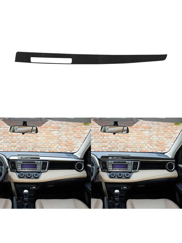 For Toyota RAV4 2013 2014 2015 New Carbon Fiber Interior Passenger Dashboard Decoration Sticker Decal Car Accessories