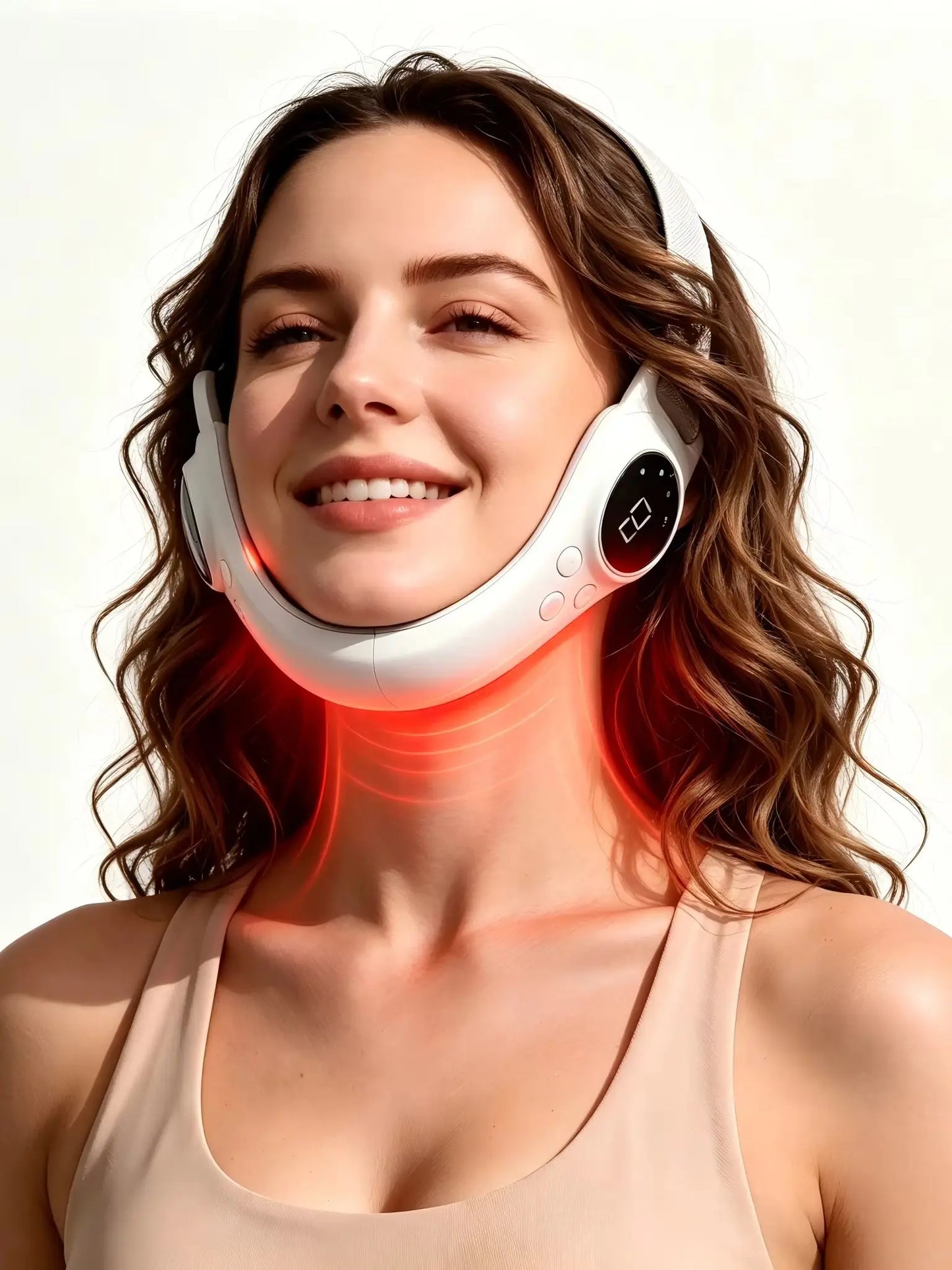 Home Professional SPA Beauty Instrument Ladies V Face Lifting Artifact Colorful Light Warm Care Rechargeable Design Universal Face and Neck High Efficiency Help Skin Care Product Absorption