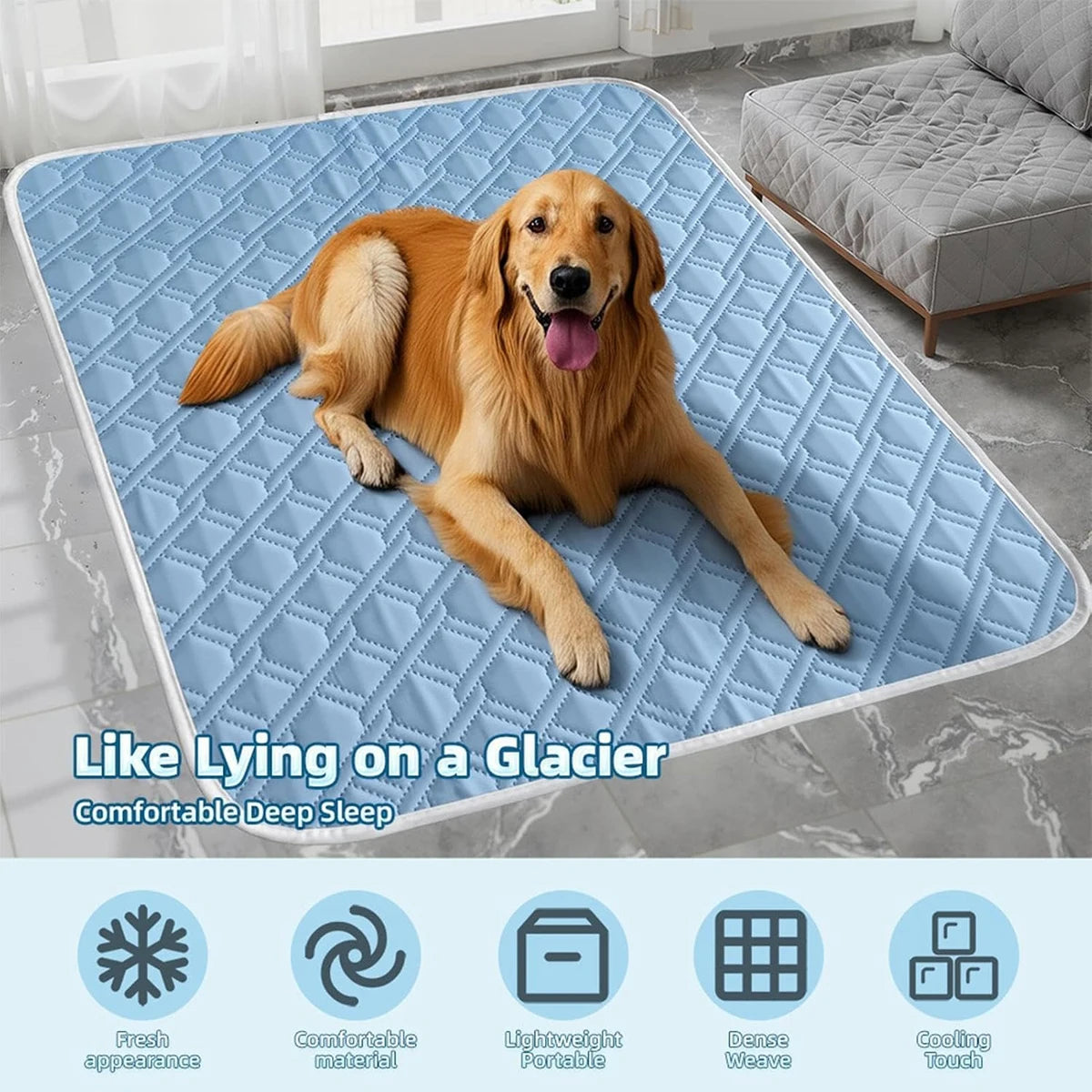 Large Non-Slip Dog Cooling Pad - Washable Summer Bed – photo 4