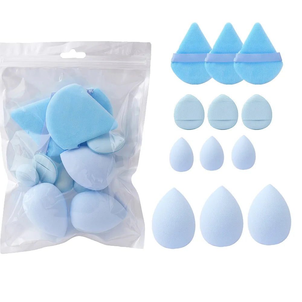12pcs Soft All-Purpose Makeup Sponge Set 4Types Beauty Tools Beauty Egg Dry Wet Dual Use Powder Puff