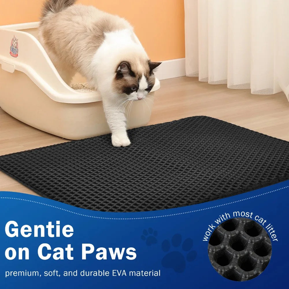 Large Cat Litter Mat 70 x 120 cm - Double Layer Litter Trap – photo 4