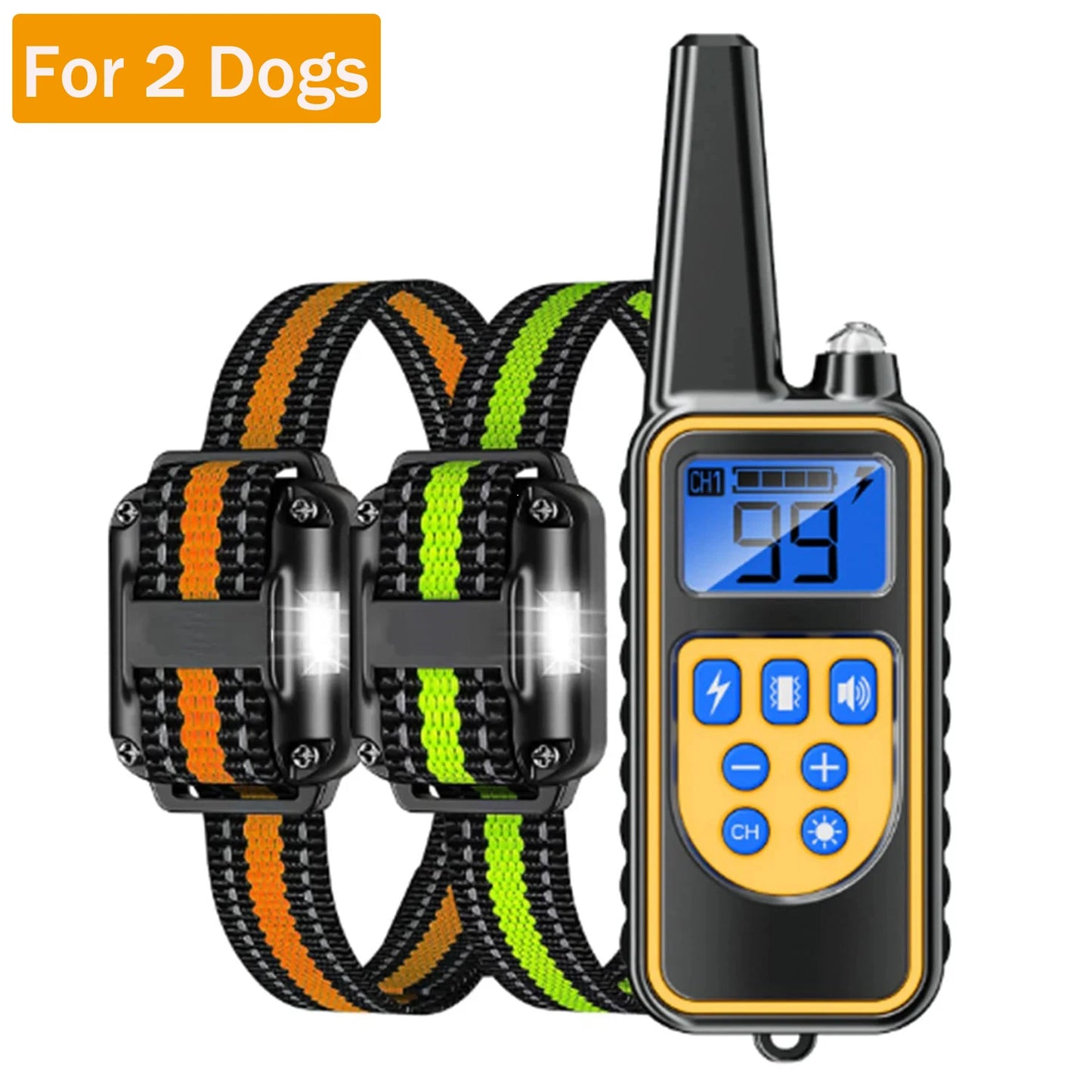 Electric Waterproof Dog Training Collar – Rechargeable Remote Anti-Bark Device | For 1, 2 or 3 Dogs