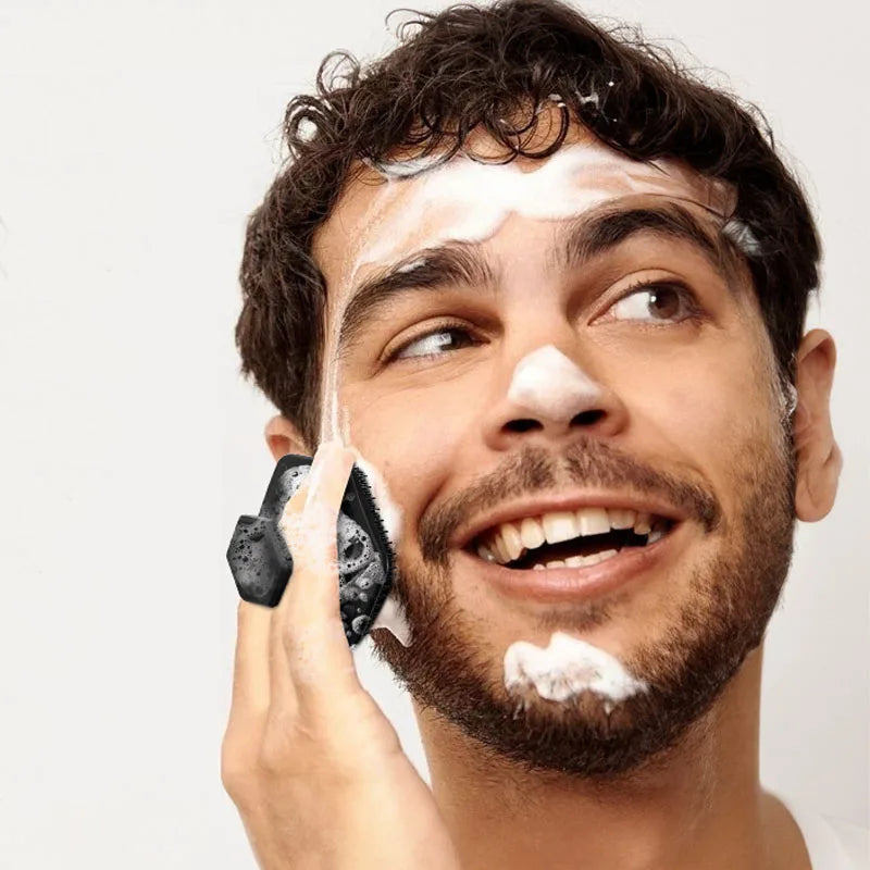 Facial Cleaning Brush Scrubber Silicone Miniature Face Deep Clean Shave Massage Face Scrub Brush Face Cleaner For Men