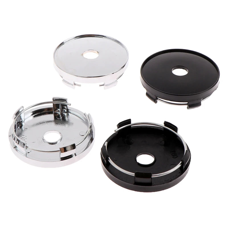 New 4Pcs/lot 60mm Fit 65mm Logo Black Plastic Car Wheel Center Hubcaps Covers Set Car Wheel Rim Hub Caps Car Styling Accessories