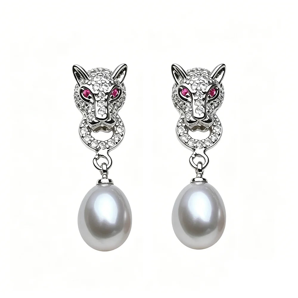 Freshwater Pearl Earrings – 925 Silver Drop Studs, Gift Boxed