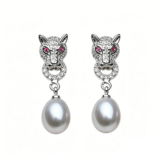 Freshwater Pearl Earrings – 925 Silver Drop Studs, Gift Boxed