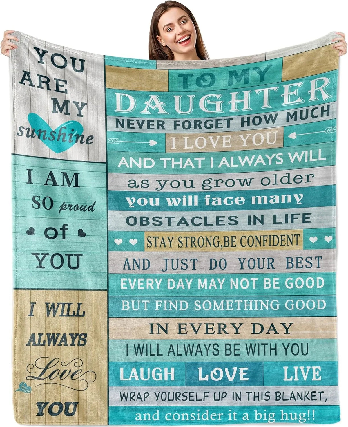 Gift for Mom Flannel Throw Blanket with Loving Message
