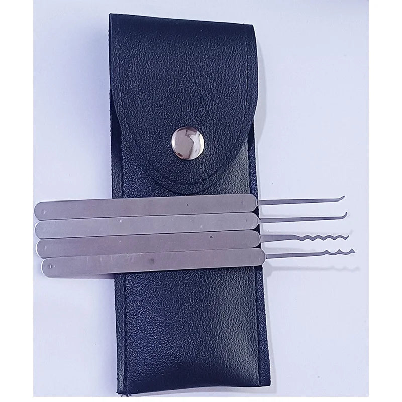 High Quality 4 PCS Hooks Stainless Steel Polished Repair Practice Tool 0.5MM 0.6MM Thickness With 6PCS Tension Locksmith Tools