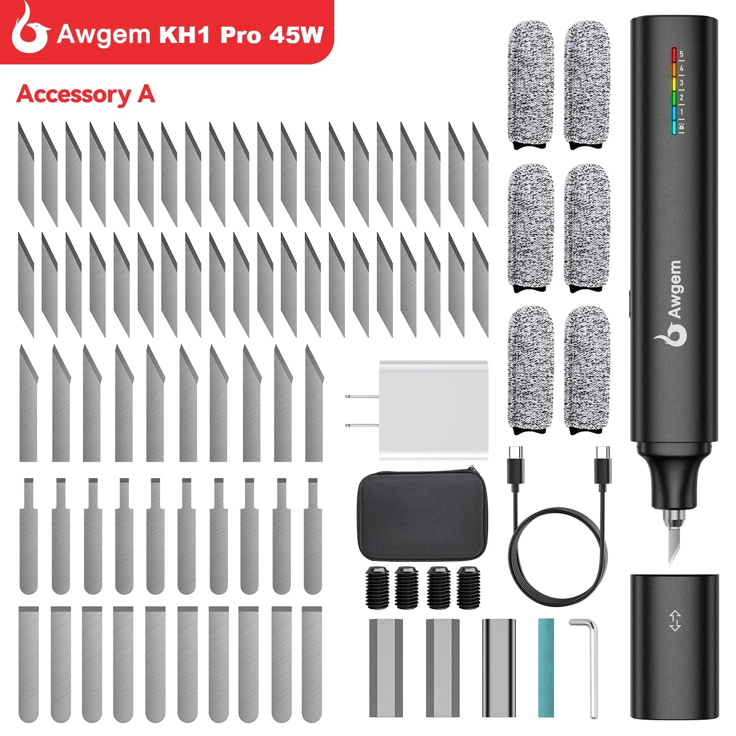 Awgem KH1 Ultrasonic Cutter – 30W/45W Handheld Cutting Tool for Leather, Acrylic, Resin & 3D Prints