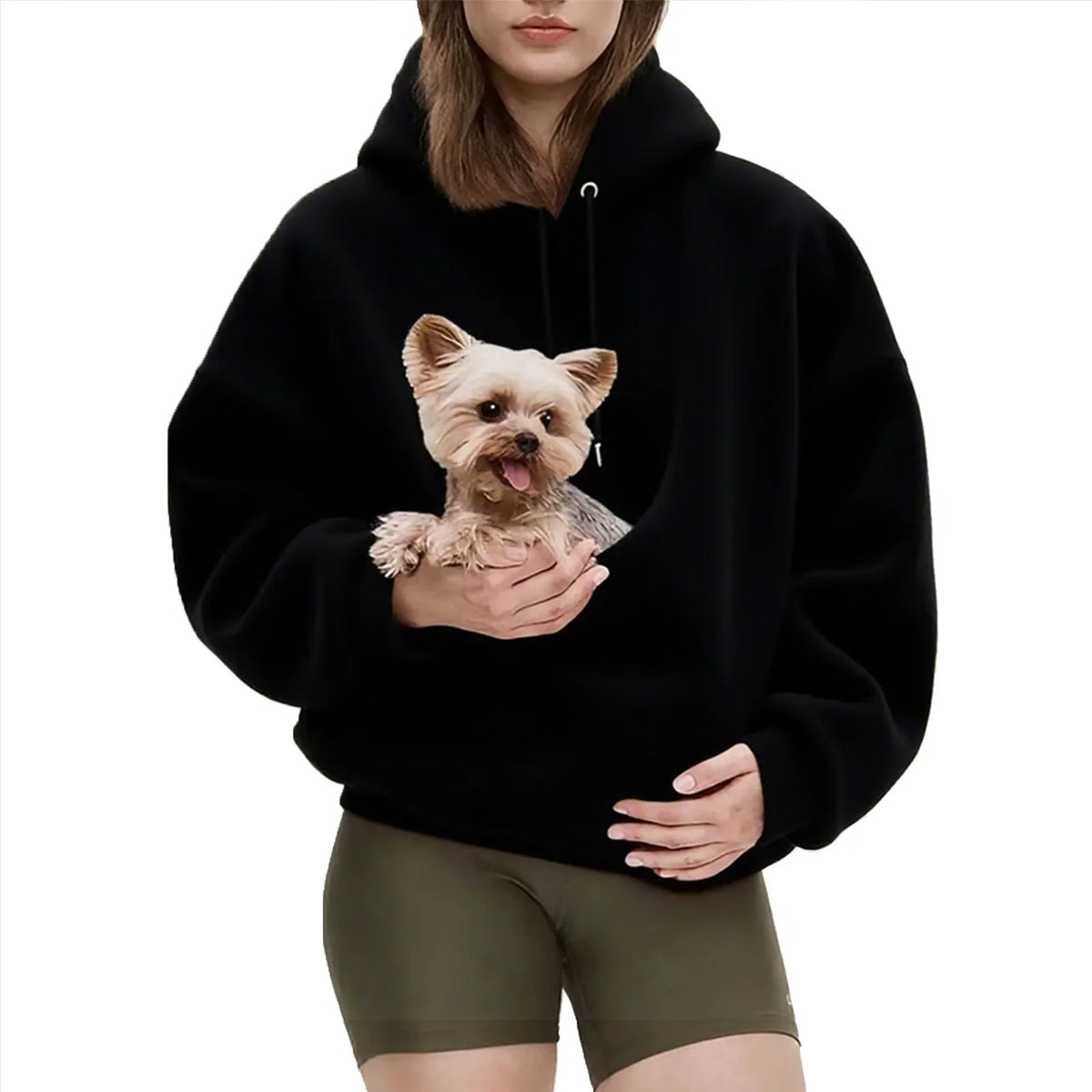 Women's Pet Carrier Hoodie with Kangaroo Pouch for Small Dogs and Cats