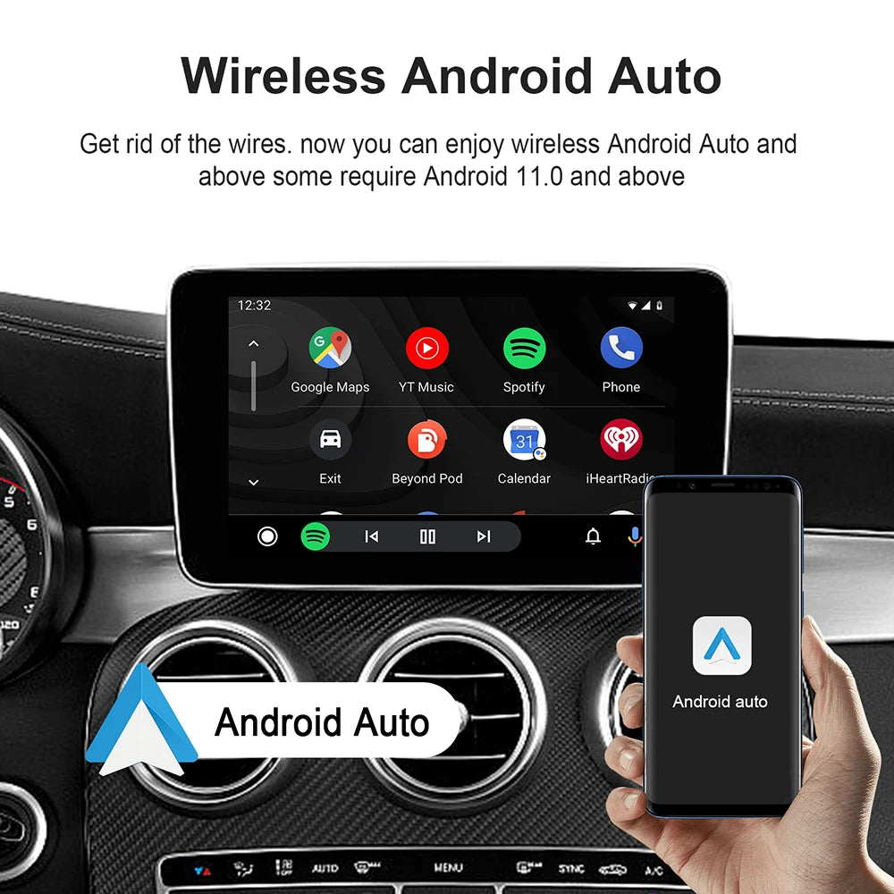 3-in-1 Wireless CarPlay & Android Auto AI Box (Android TV)