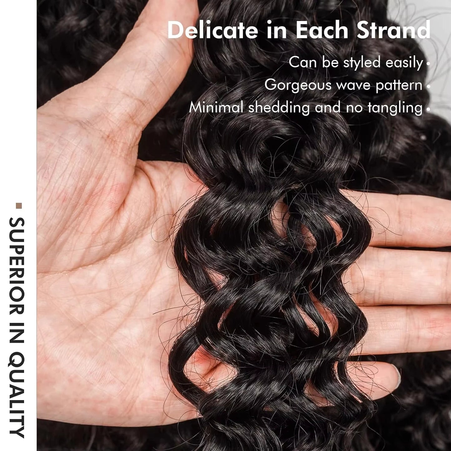 Curly Crochet Human Hair Hair Feather Knotless Pre-Separated Crochet Hair Extensions For Braiding Women Brazilian Human Bundles