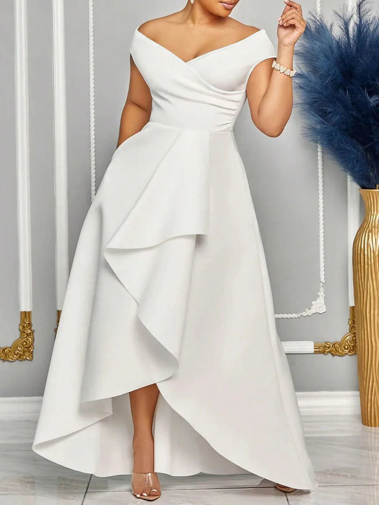 Off-Shoulder Evening Maxi Dress – Wedding & Bridesmaid