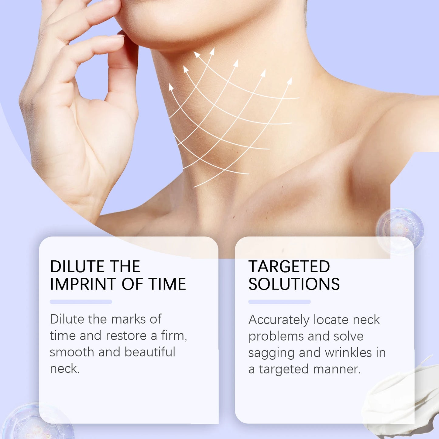 OUHOE Tighten Lift Neck Cream - Combat Wrinkles, Even Skin Tone, Moisturize, All Skin Types, Portable