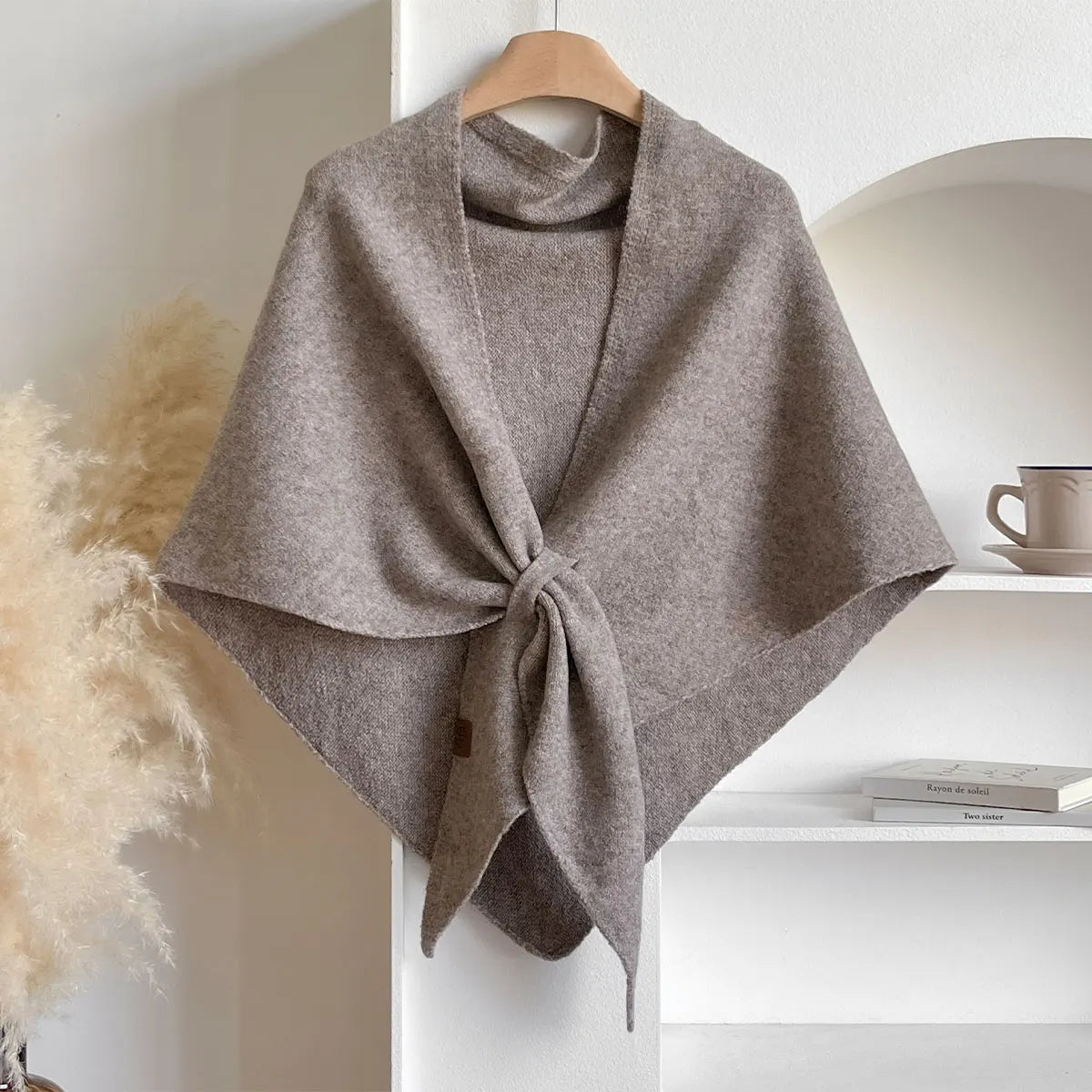 Women's Knit Triangle Shawl - Warm Neck and Shoulder Wrap - photo 8