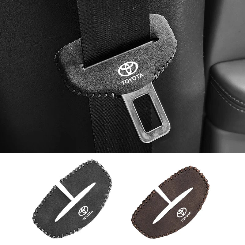 For Toyota Corolla Yaris Aygo Prius Camry Auris Universal Car Seat Belt Buckle Cover Protector Anti-collision Case Leather Wear