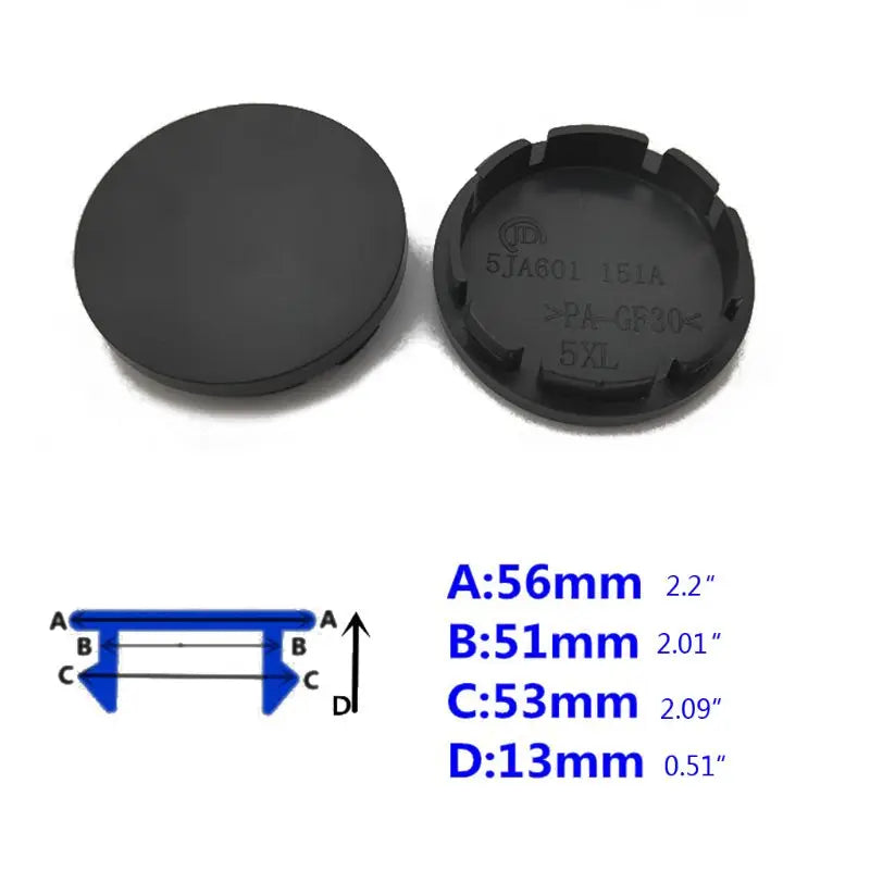 56mm Car Wheel Center Caps - 4 Pack for Lada, Audi, Skoda