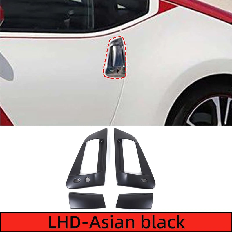 For 2009-2020 Nissan 370Z Door Handle Frame, Exterior Door Handle Decorative Frame ABS Carbon Fiber Pattern 4pcs RHD