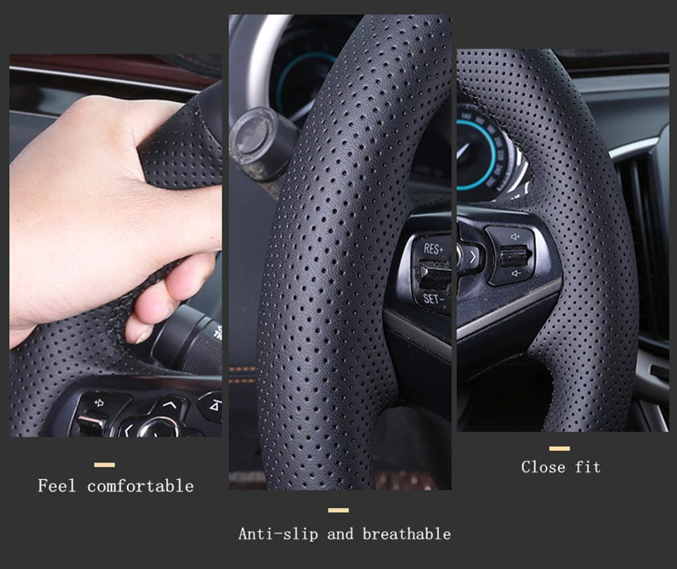 Customize DIY Genuine Leather Car Steering Wheel Cover For Chevrolet Captiva Silverado GMC Sierra 2007-2014 Daewoo Car Interior