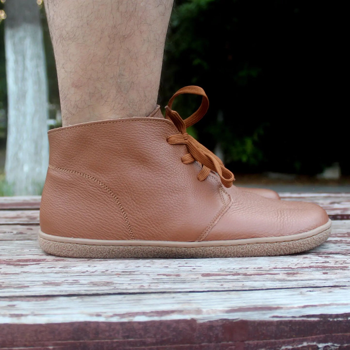 Barefoot Leather Boots With Wool Linning Inside For Women  man Zero Drop Wider Toes Box