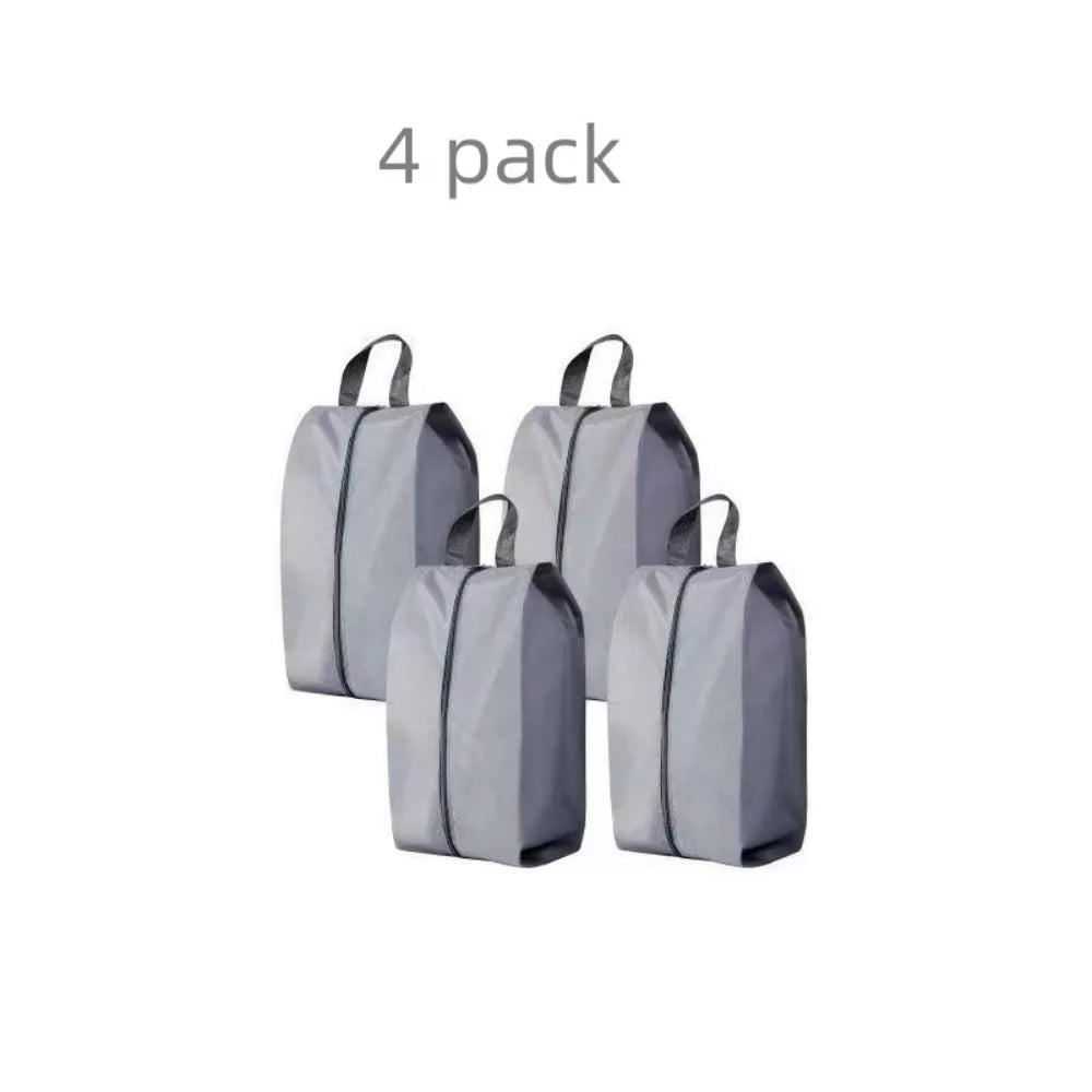 2 or 4 Pack Portable Nylon Waterproof Shoe Storage Bags with Zipper Closure for Men and Women Travel or Family Item Organize