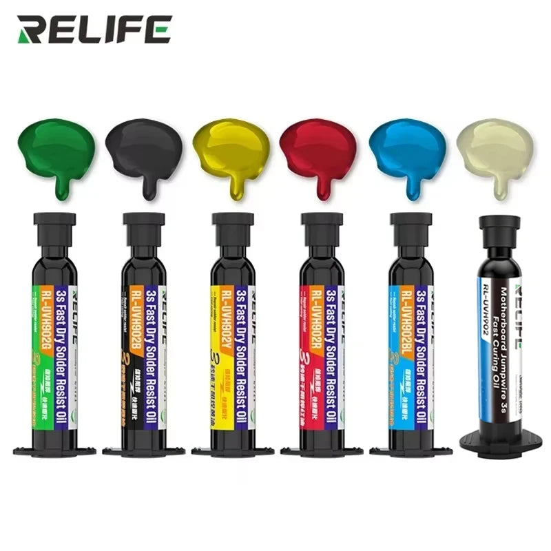 RELIFE RL-UVH902 3 Seconds Quick Drying Oil for Mobile Phone Motherboard BGA PCB Flying Line UV Repair Quick Curing Oil Tool