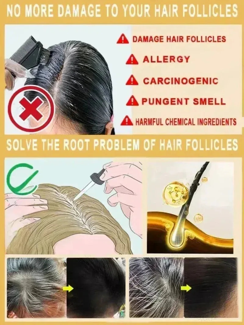 White hair killer, remove gray hair and restore natural hair color in 7 days 2025