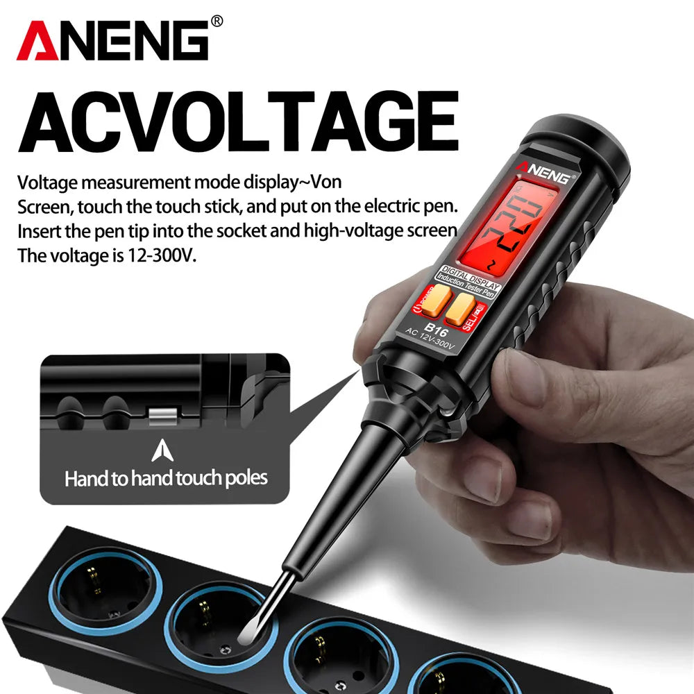 ANENG B16 Voltage Tester Pen 12V-300V Non-Contact Induction  Detector NCV Voltage Sensing Test Meter Breakpoint Finder Tool
