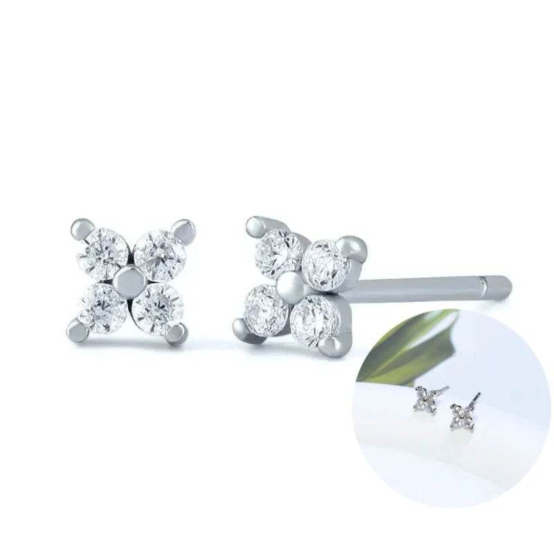 925 Sterling Silver Tassel Hoop Earrings for Women - White Zircon