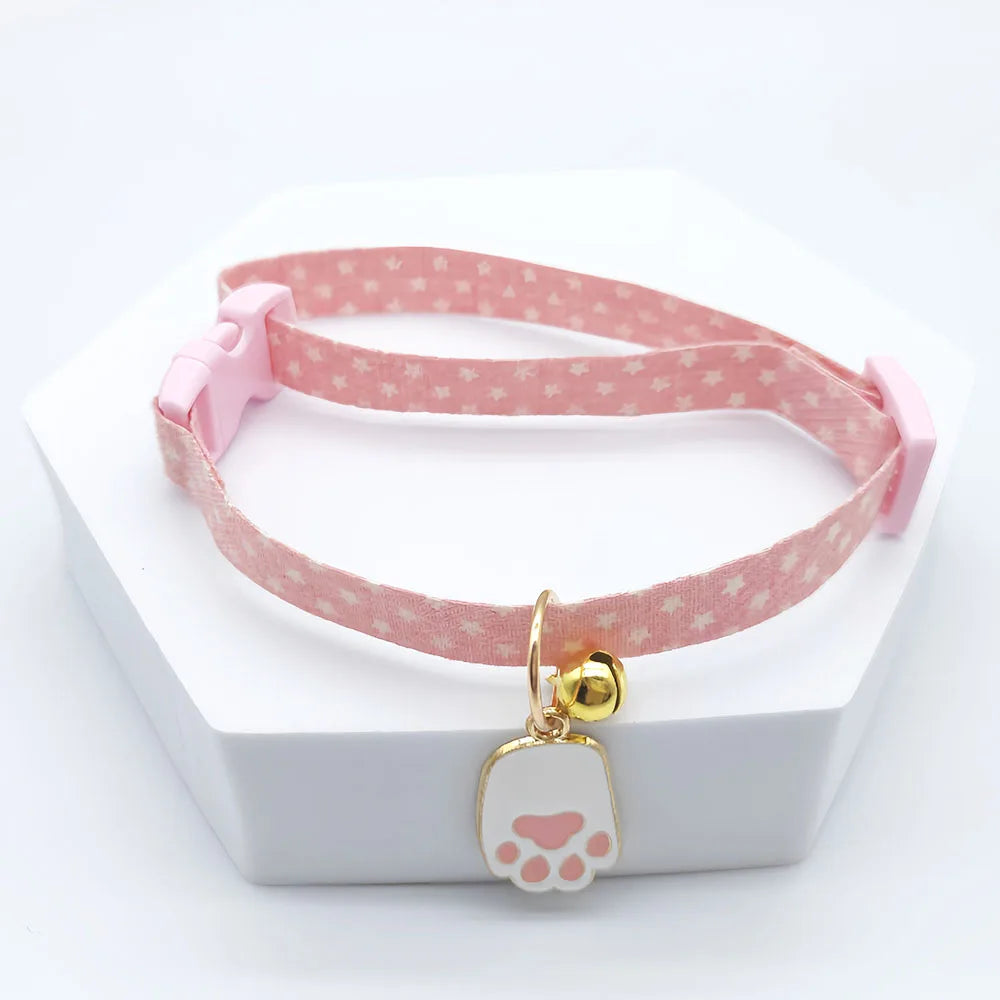 New Adjustable Pet Collar With Bell Small Dog Necklace With Cute Pendant Cat Grooming Neck Accessories Puppy Supplies