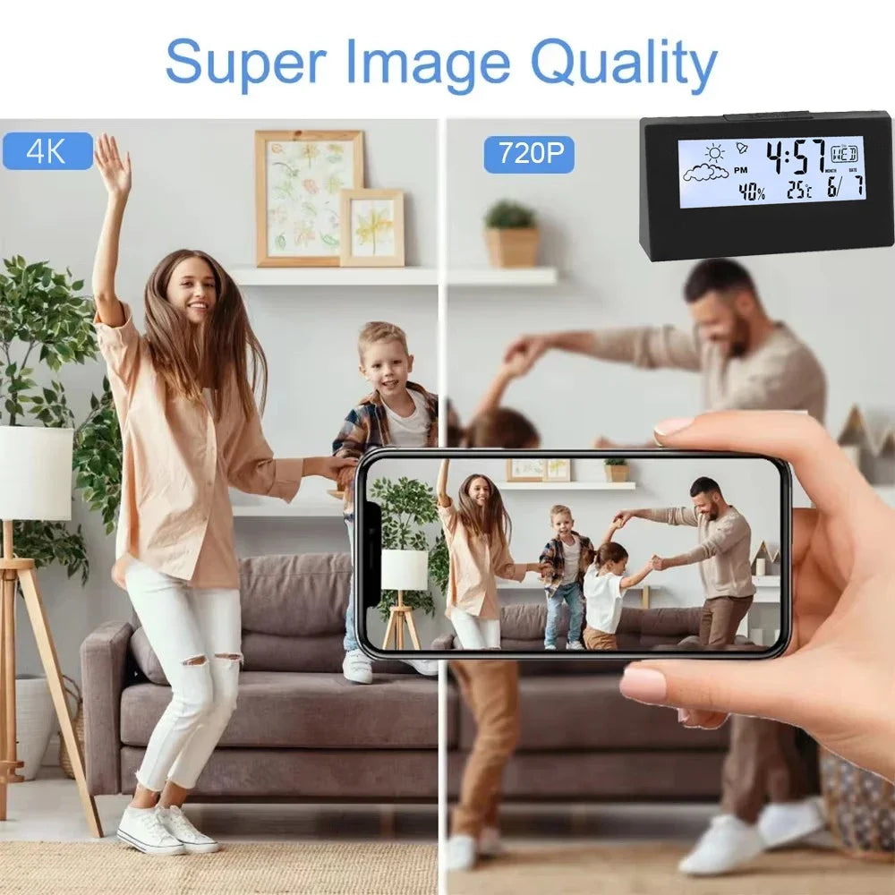 4K Clock Camera — WiFi Home Monitor with Motion Detection