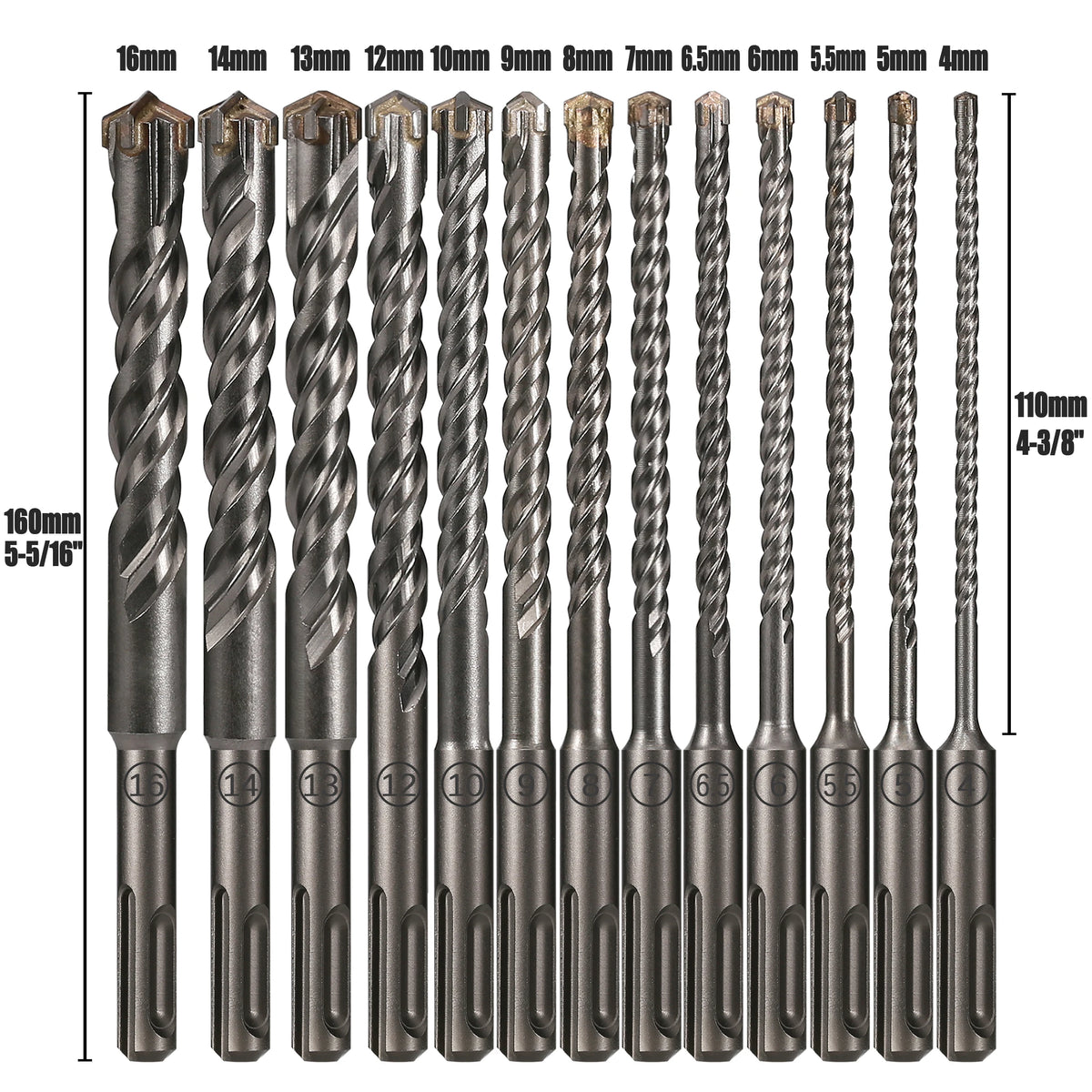 SDS Plus Cross Cutter Hammer Drill Bit 5-16mm, 160mm Masonry