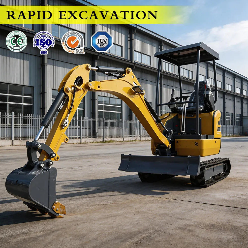 Mini Excavator 1.8 Ton 360° Rotation Kubota Engine Hydraulic Crawler Digger 0.8-2T CE EPA Euro 5 Small Excavator Free Shipping