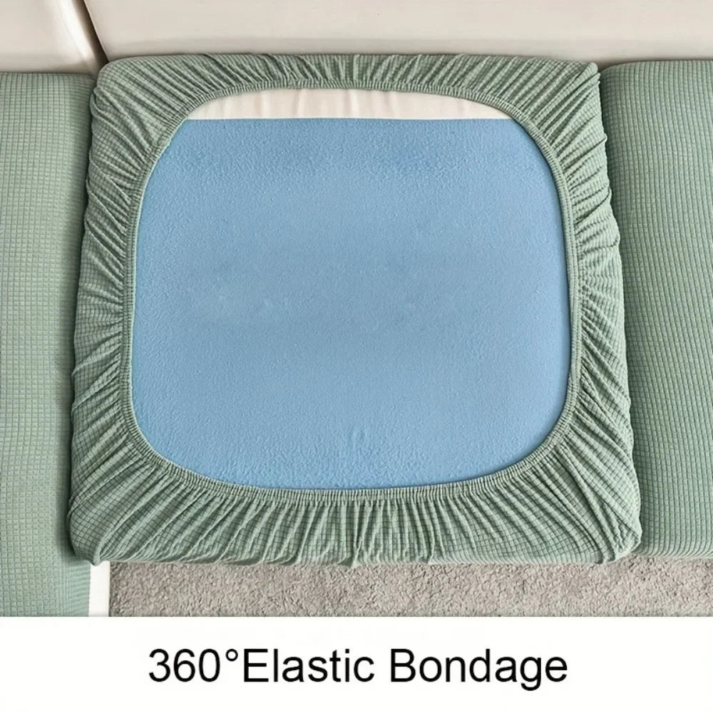 Waterproof Plain Sofa Cushion Cover Jacquard Elastic Sofa Slipcovers for Living Room Chaise Lounge L-shaped Sofa Seat Cover