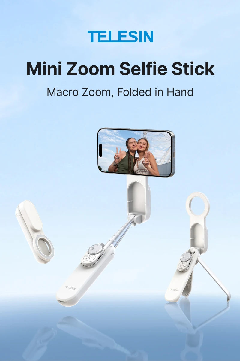TELEISN Magnetic Bluetooth ZOOM Remote Selfie Stick Tripod For Iphone HUAWEI XIAOMI SAMSUNG Extendable Portable Vlogging Stand