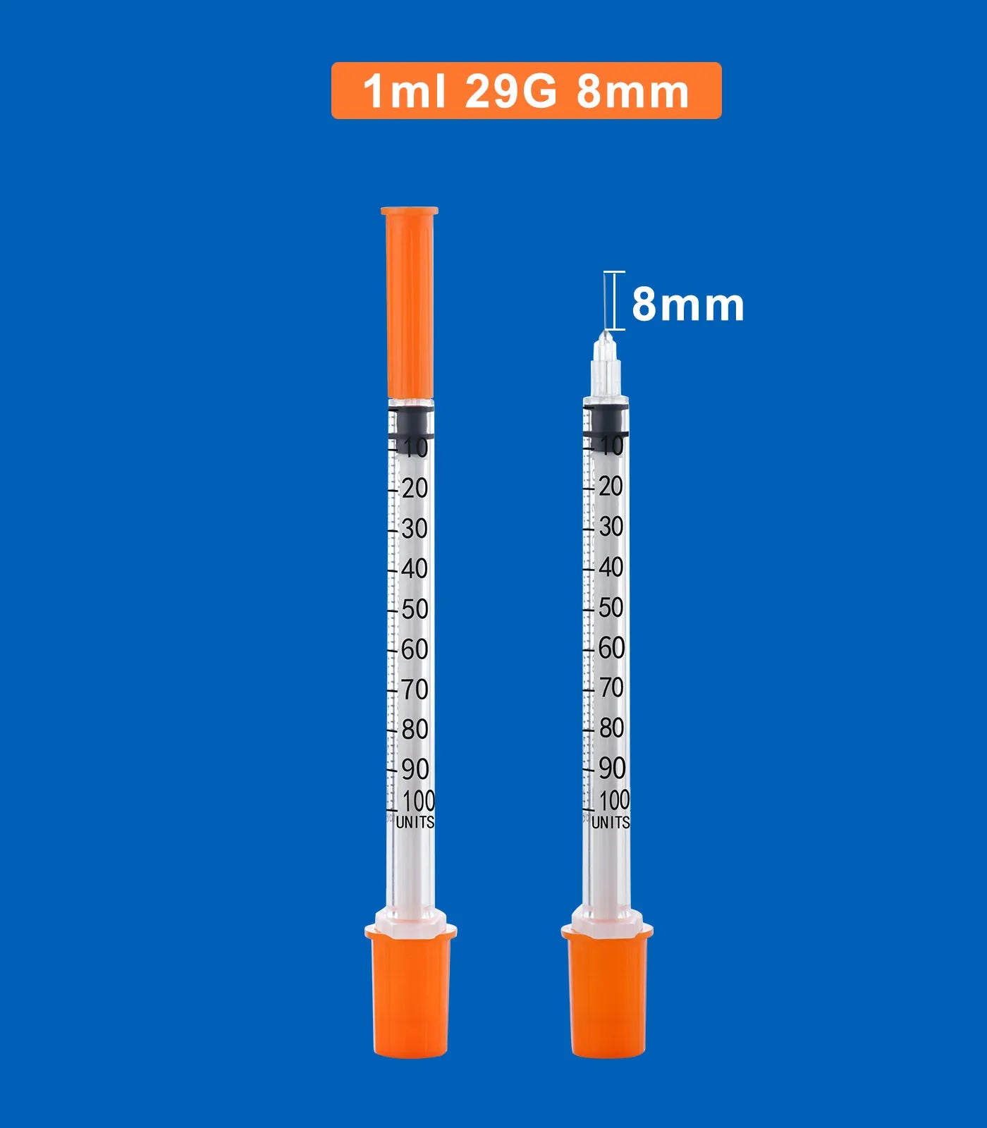 1ml/cc Insulin Syringe Disposable Syringe with Needle, Sterile Individually Packed for Pets, Lab Use