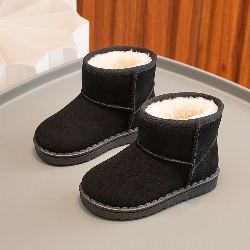 Kids Plush Snow Boots - Slip-On Short Winter Boots for Boys and Girls - photo 3