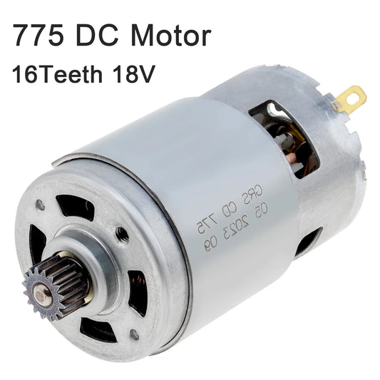 775 DC Motor 18V 16 Teeth Micro Motor Engine Fit for Makita Impact Drill / Electric Motor Drill Gear Impact Drill Motor