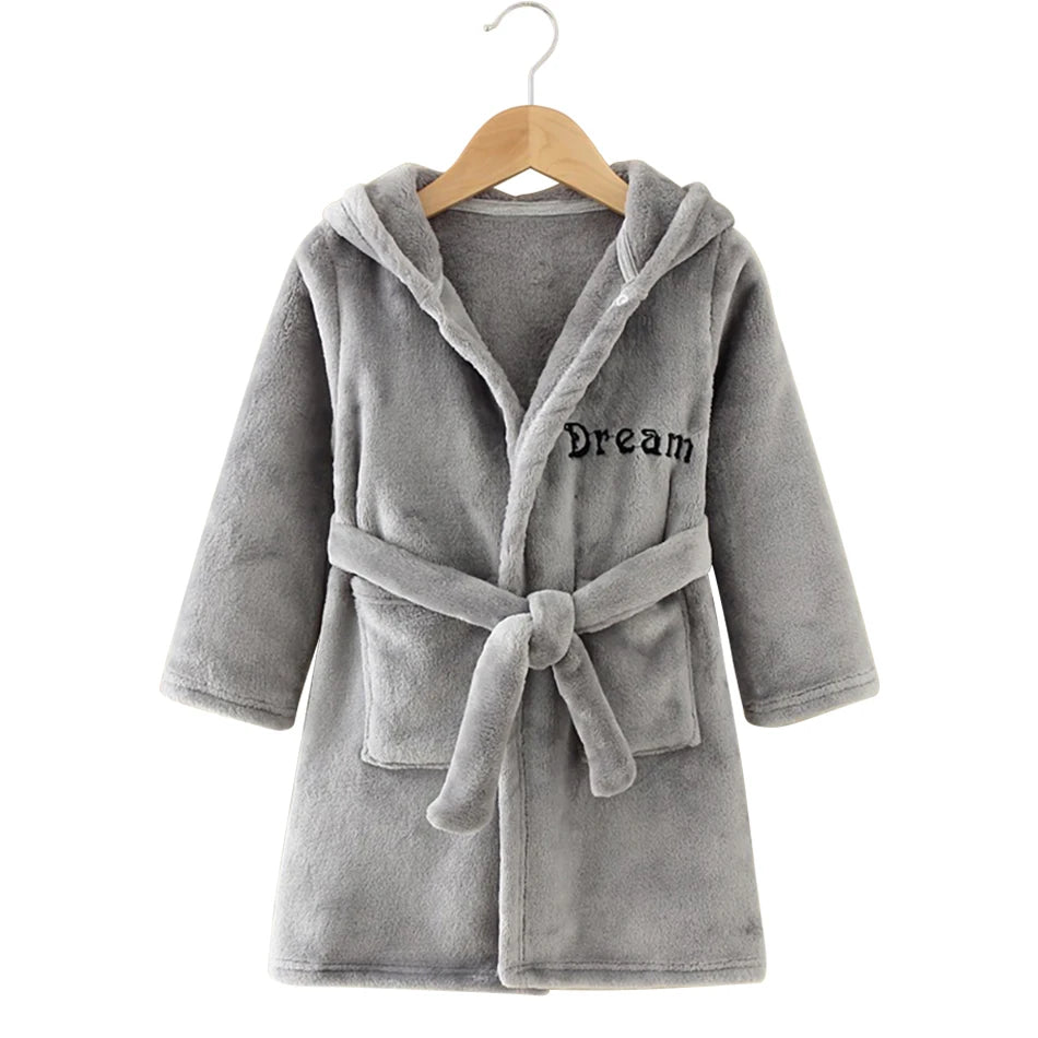 Kids Hooded Fleece Bathrobe - Cute Cartoon Robe for Boys and Girls - photo 16