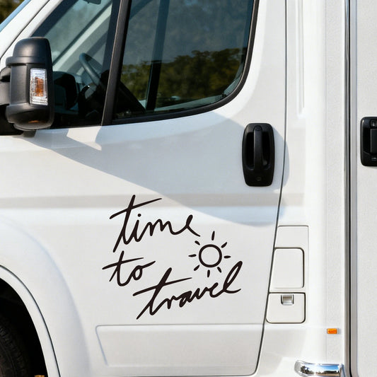 Time To Travel Bumper Door Side Body Car Sticker Car Camper Motorhome Caravan Explore Adventure Decal Vinyl waterproof sticker