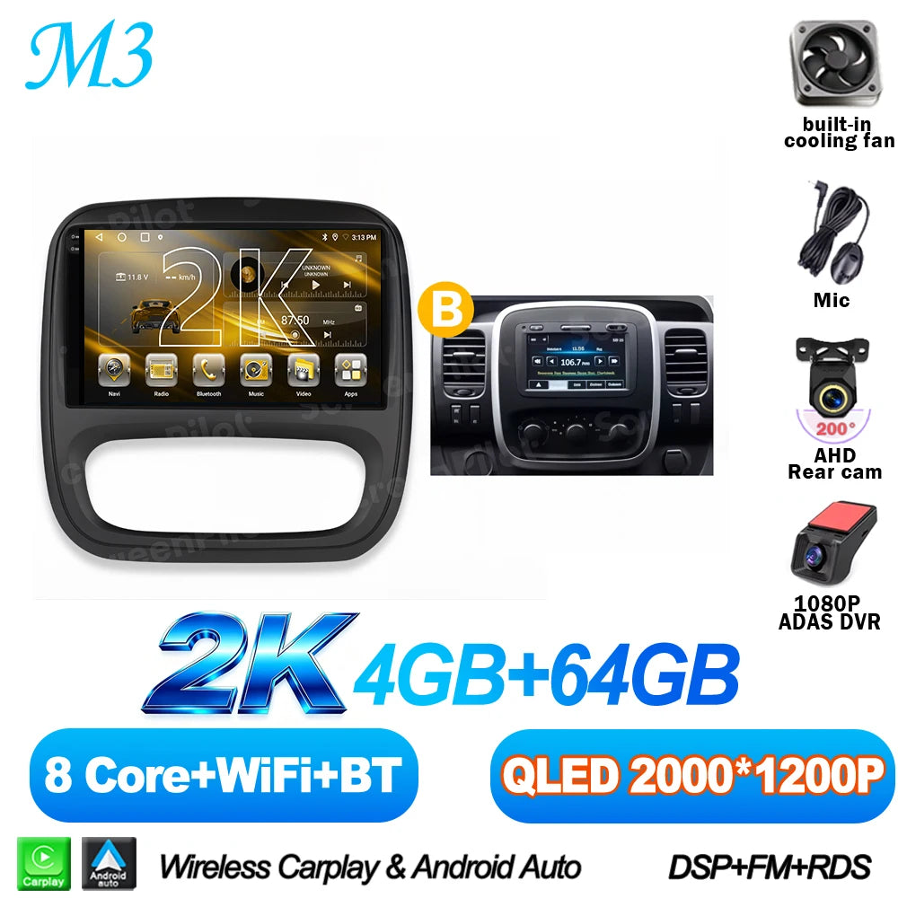 Android Car Radio for Renault Trafic 3 / Opel Vivaro B (2014-2018)