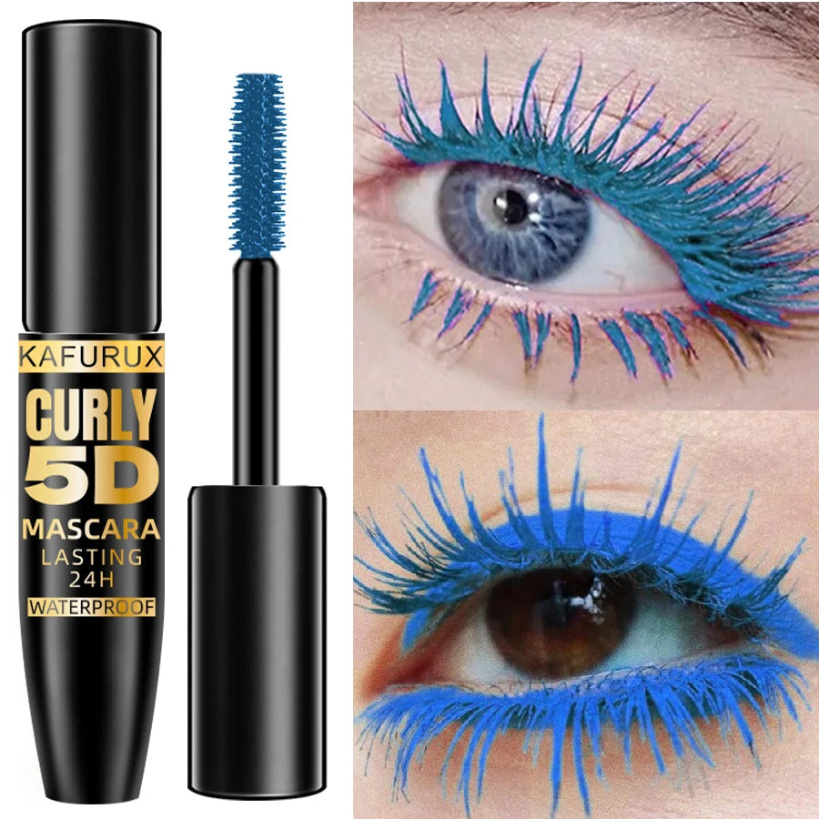 9 Colors 5D Mascara Blue White Green Black Thick Curl Waterproof Natural Lenthen Eyelash Korean Makeup Gifts for Women Beauty