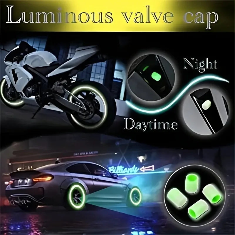 10pcs Luminous Valve Cap for Electric Vehicles, Motorcycles, Bicycles, Trucks, Tires, Luminous Valve Core Covers