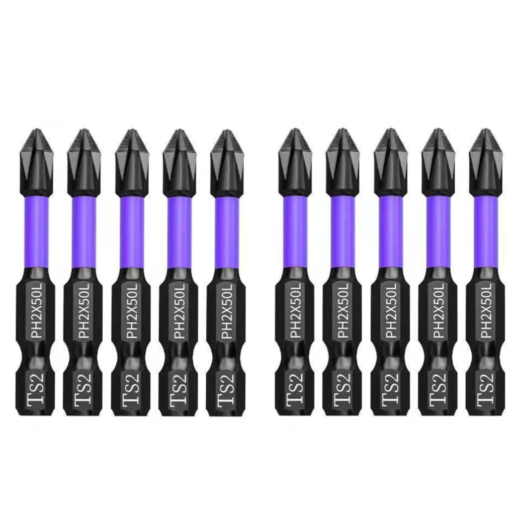 PH2 Impact Driver Bit Set 5-60PCS – Magnetic Cross Screwdriver Alloy Steel Non-Slip Drill Bits