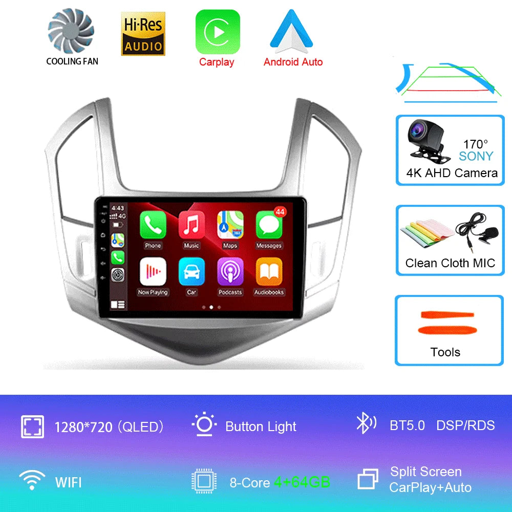 Android 16 For Chevrolet Cruze J300 J308 2012 - 2015 Multimedia Video Player Navigation Stereo GPS No 2DIN 2 Din DVD