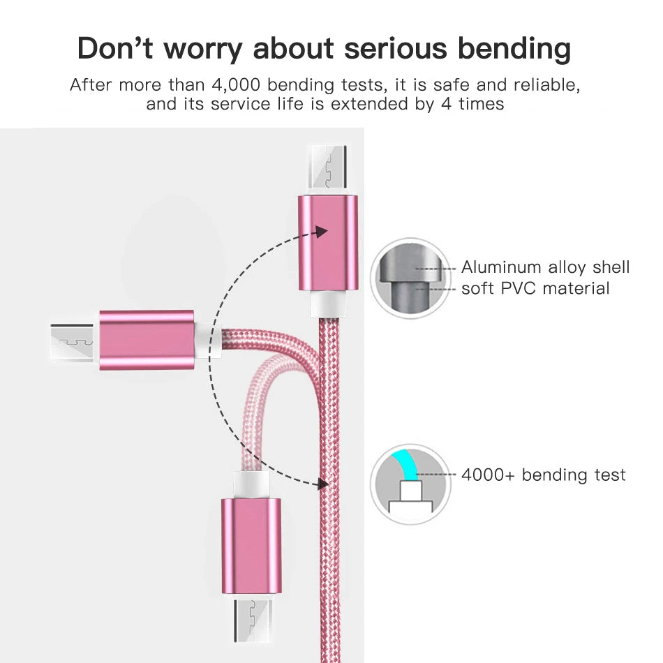 66W 6A Fast Charger Type C Cable USB C 1m 2m 3m Nylon Cable For iPhone 13 12 Xiaomi Huawei Samsung iPad For iphone charger Cable