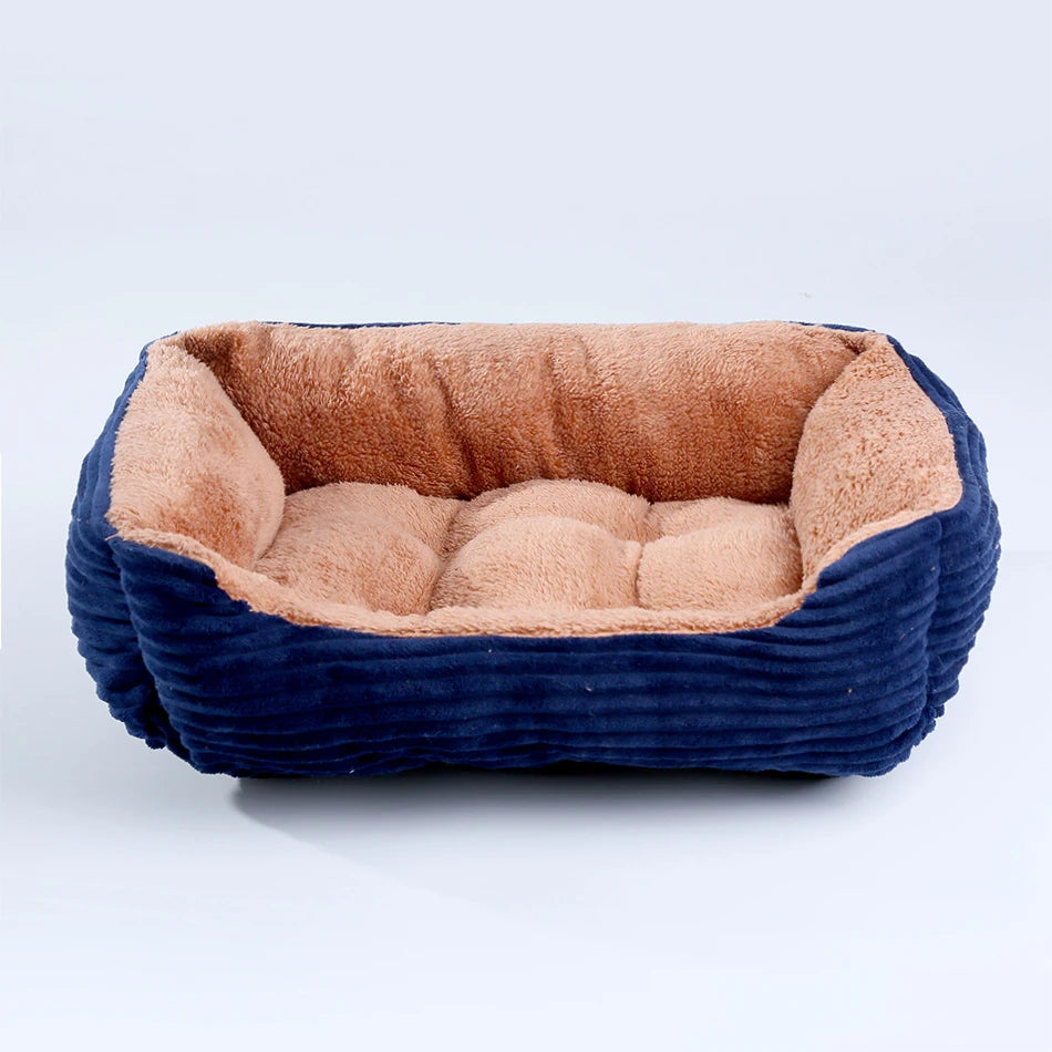 Square Plush Dog & Cat Sofa Bed - Cushioned Bolster Pet Bed - photo 9
