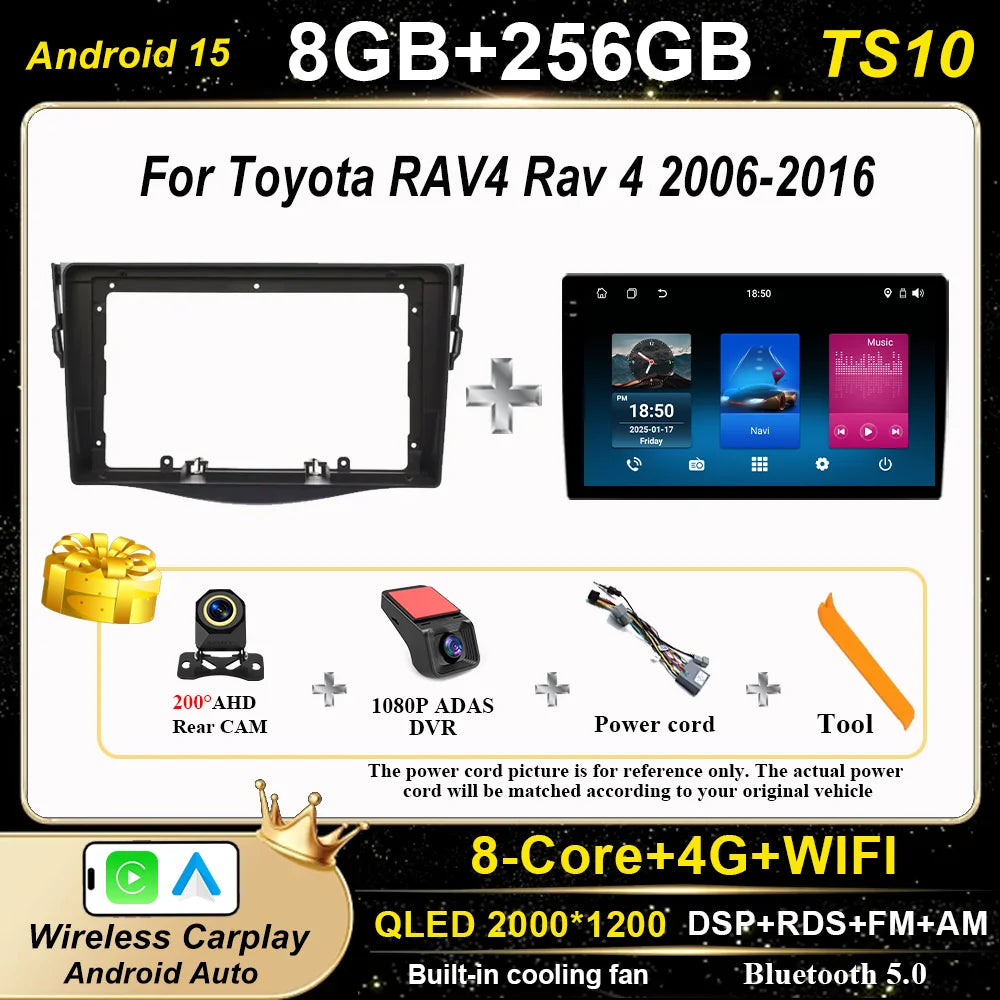 Android Auto Car Radio For Toyota RAV4 Rav 4 2006-2016 Navigation Player Multimedia Carplay Touch Screen 2Din Stereo Head Unit